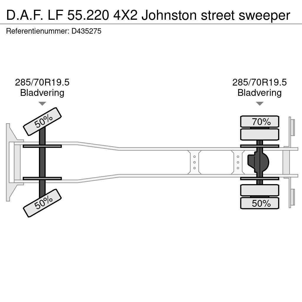 DAF LF 55.220 4X2 Johnston street sweeper Camion benne