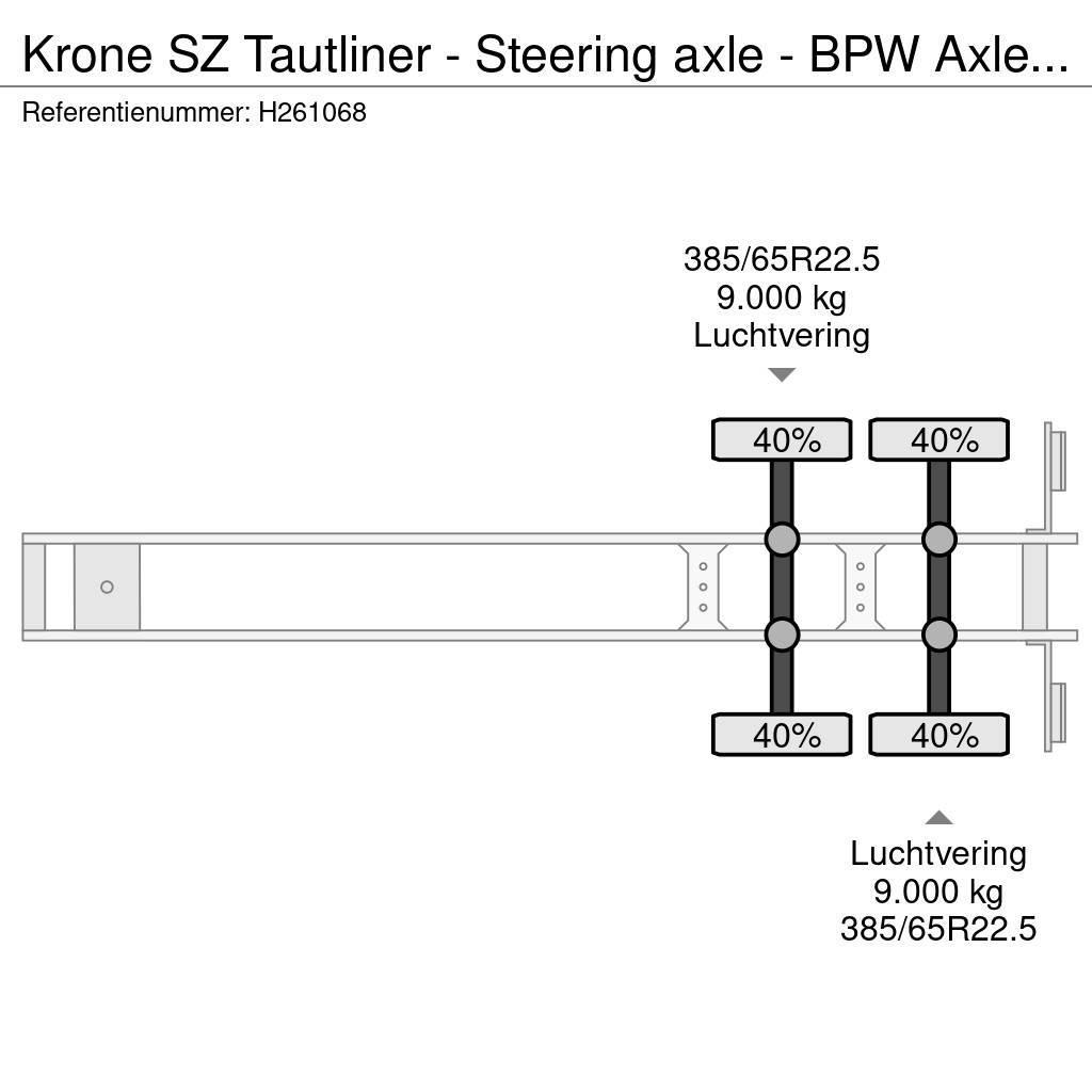 Krone SZ Tautliner - Steering axle - BPW Axle - Sliding Semi remorque à rideaux coulissants (PLSC)
