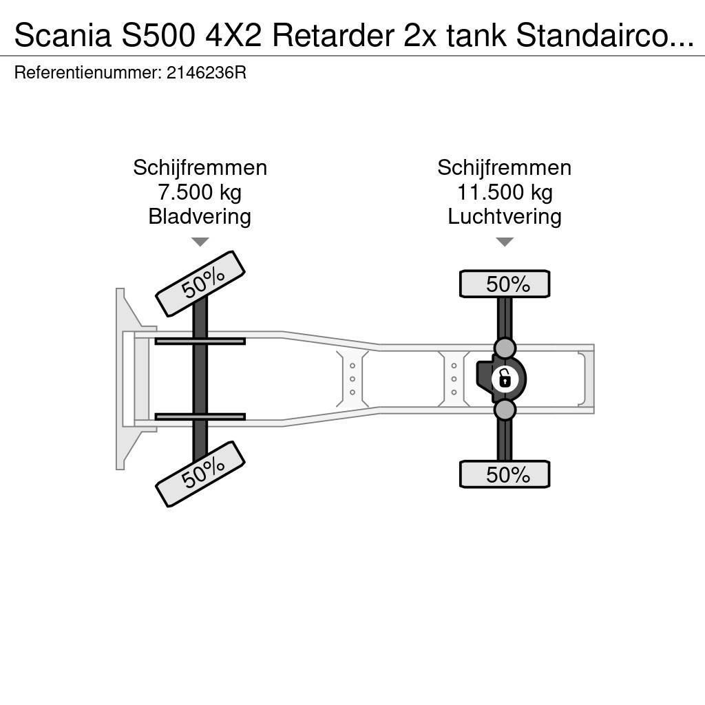 Scania S500 4X2 Retarder 2x tank Standairco LED German tr Tracteur routier