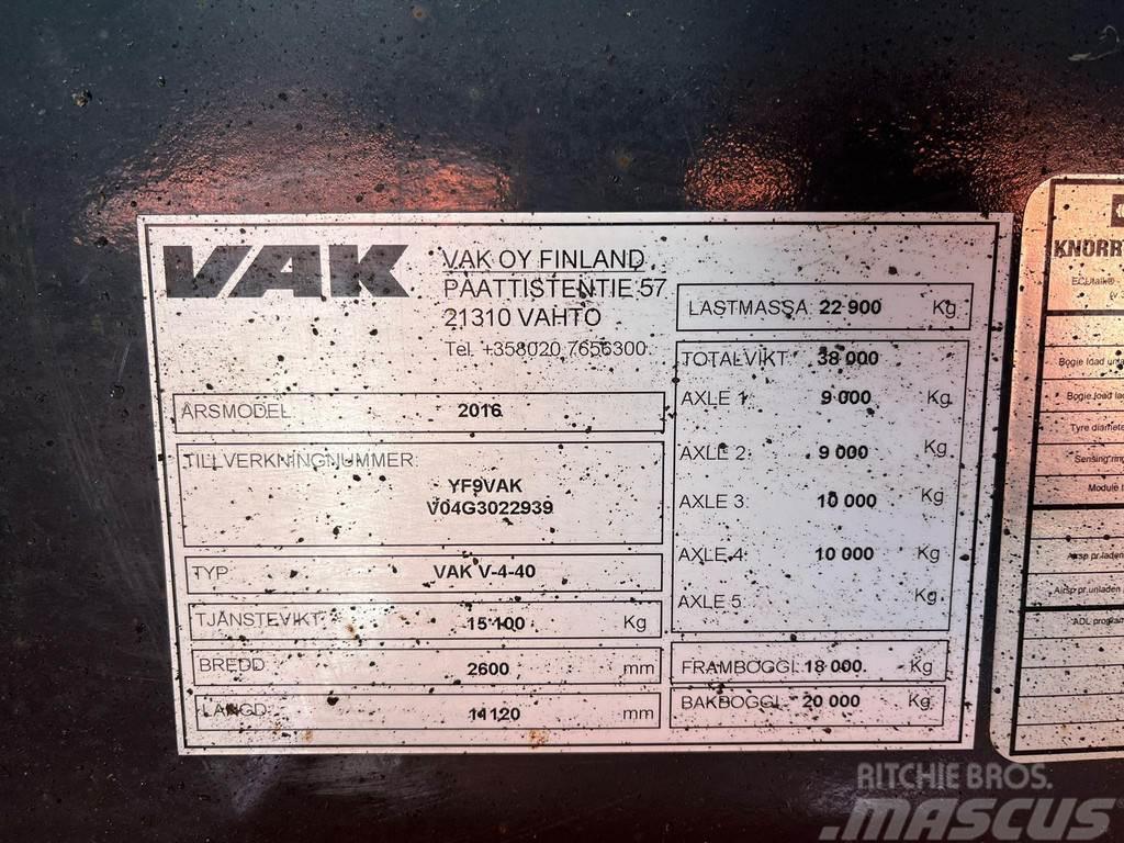 VAK V-4-40 VECTOR 1950 / BOX L=10804 mm Remorque frigorifique