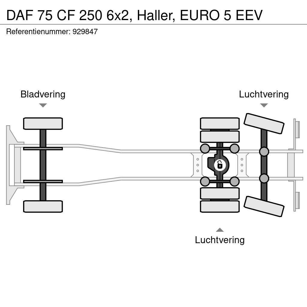 DAF 75 CF 250 6x2, Haller, EURO 5 EEV Camion poubelle