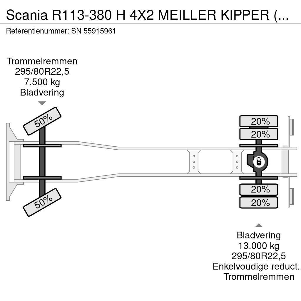 Scania R113-380 H 4X2 MEILLER KIPPER (FULL STEEL SUSPENSI Camion benne