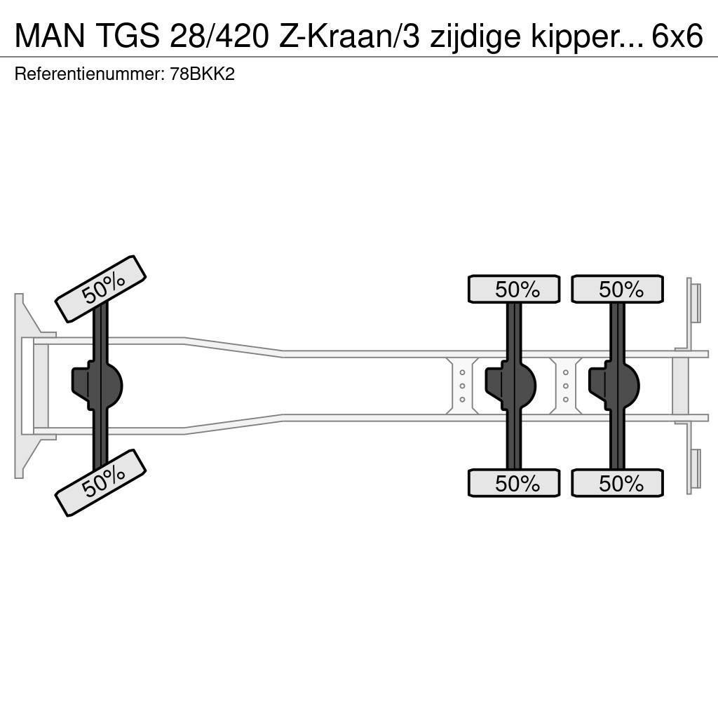 MAN TGS 28/420 Z-Kraan/3 zijdige kipper 6x6!!2018!!ZER Camion benne