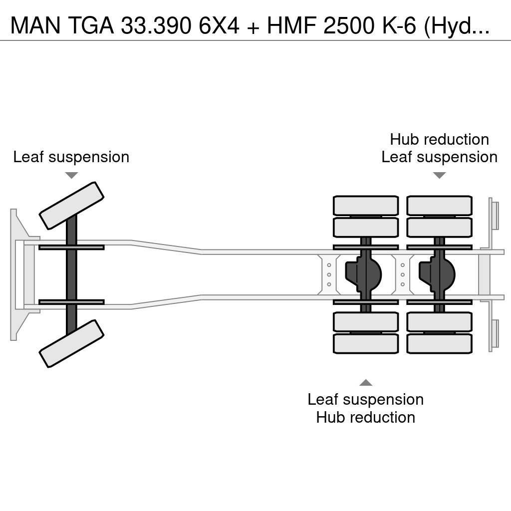 MAN TGA 33.390 6X4 + HMF 2500 K-6 (Hydraulic winch) Grues tout terrain