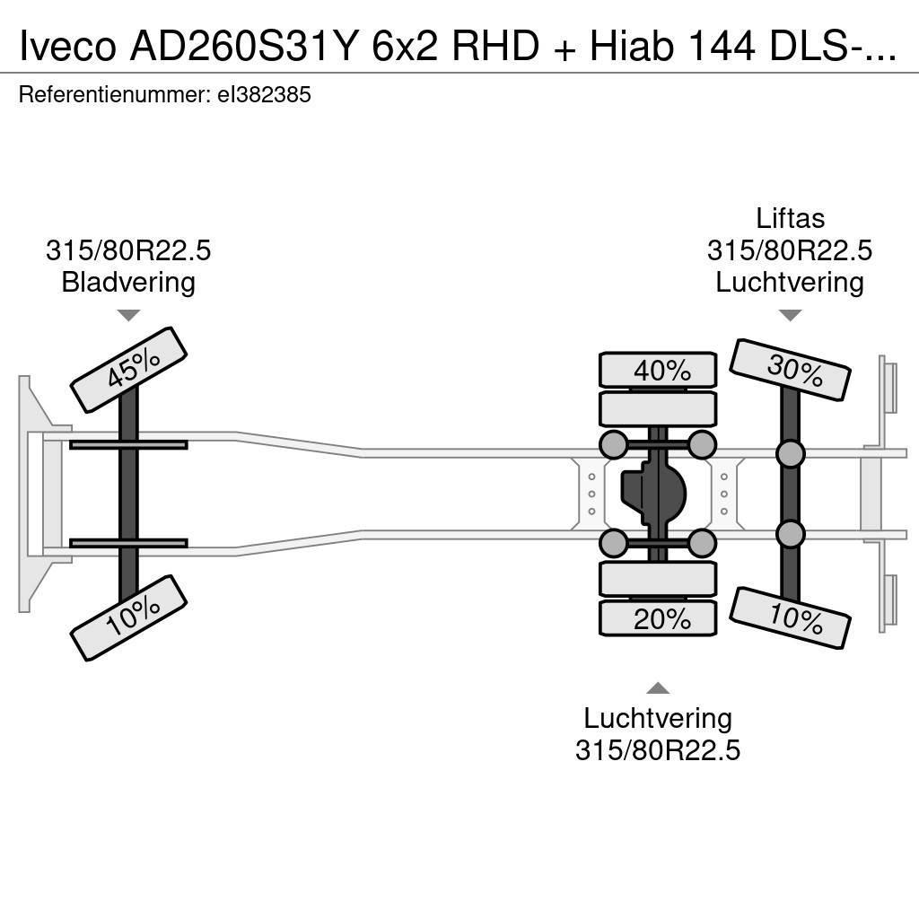 Iveco AD260S31Y 6x2 RHD + Hiab 144 DLS-2 Pro Camion plateau