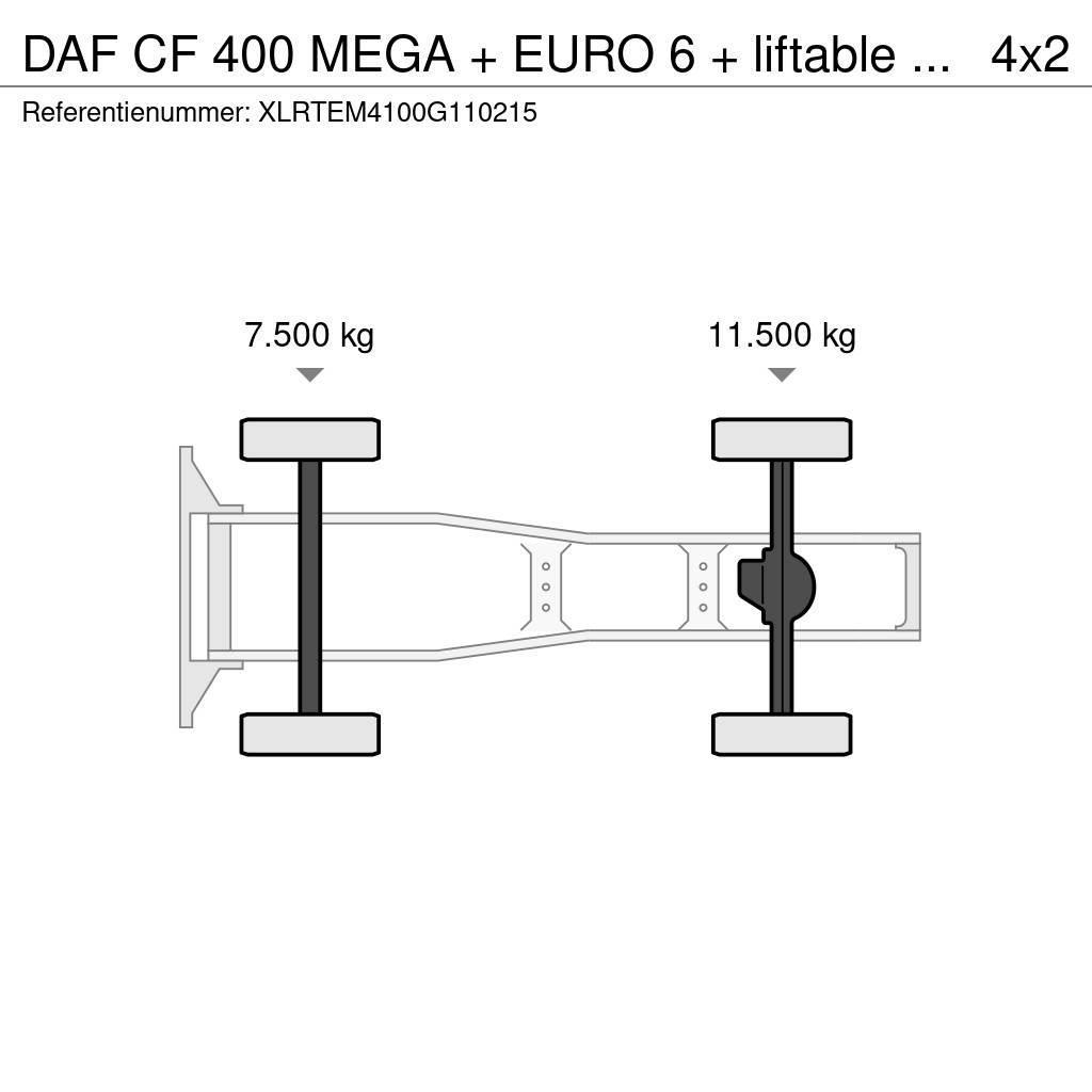 DAF CF 400 MEGA + EURO 6 + liftable 5th wheel Tracteur routier