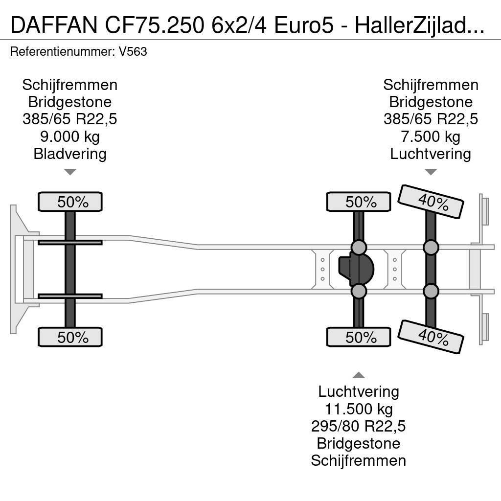 DAF FAN CF75.250 6x2/4 Euro5 - HallerZijlader - Transl Châssis cabine