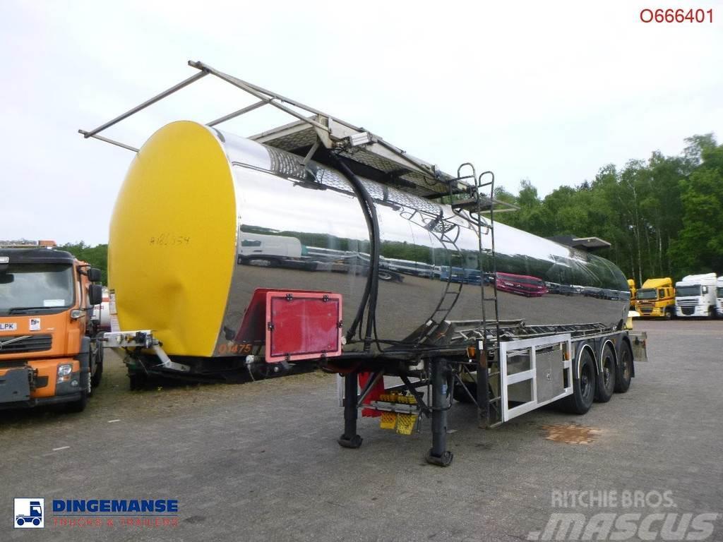  Crane Fruehauf Bitumen tank inox 28 m3 / 1 comp Semi remorque citerne