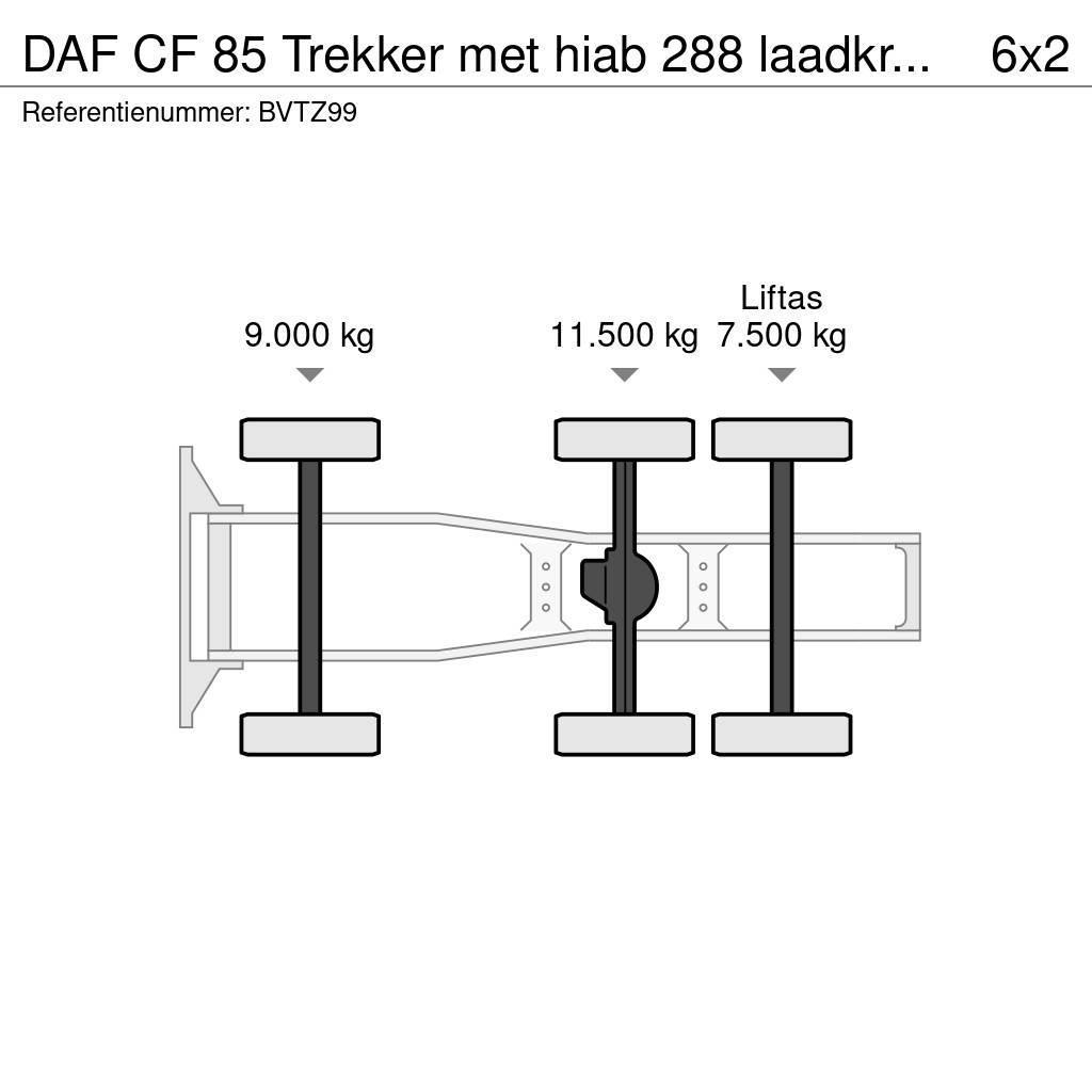DAF CF 85 Trekker met hiab 288 laadkraan origineel 388 Tracteur routier