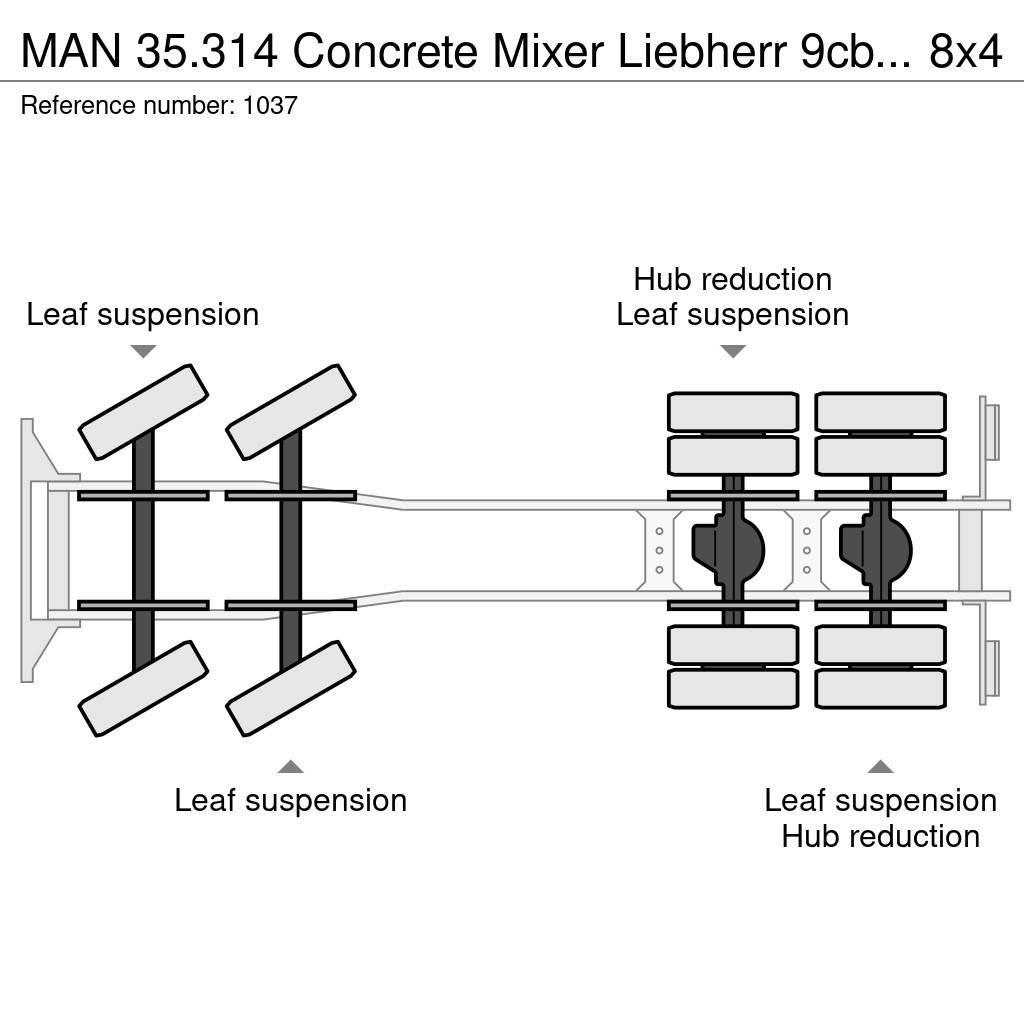 MAN 35.314 Concrete Mixer Liebherr 9cbm 8x4 Full Steel Camion malaxeur