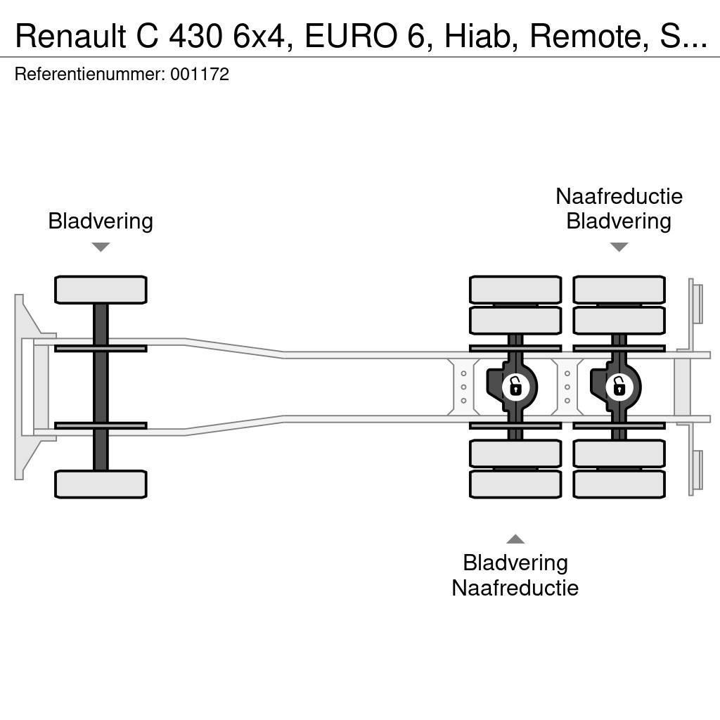 Renault C 430 6x4, EURO 6, Hiab, Remote, Steel suspension Camion plateau
