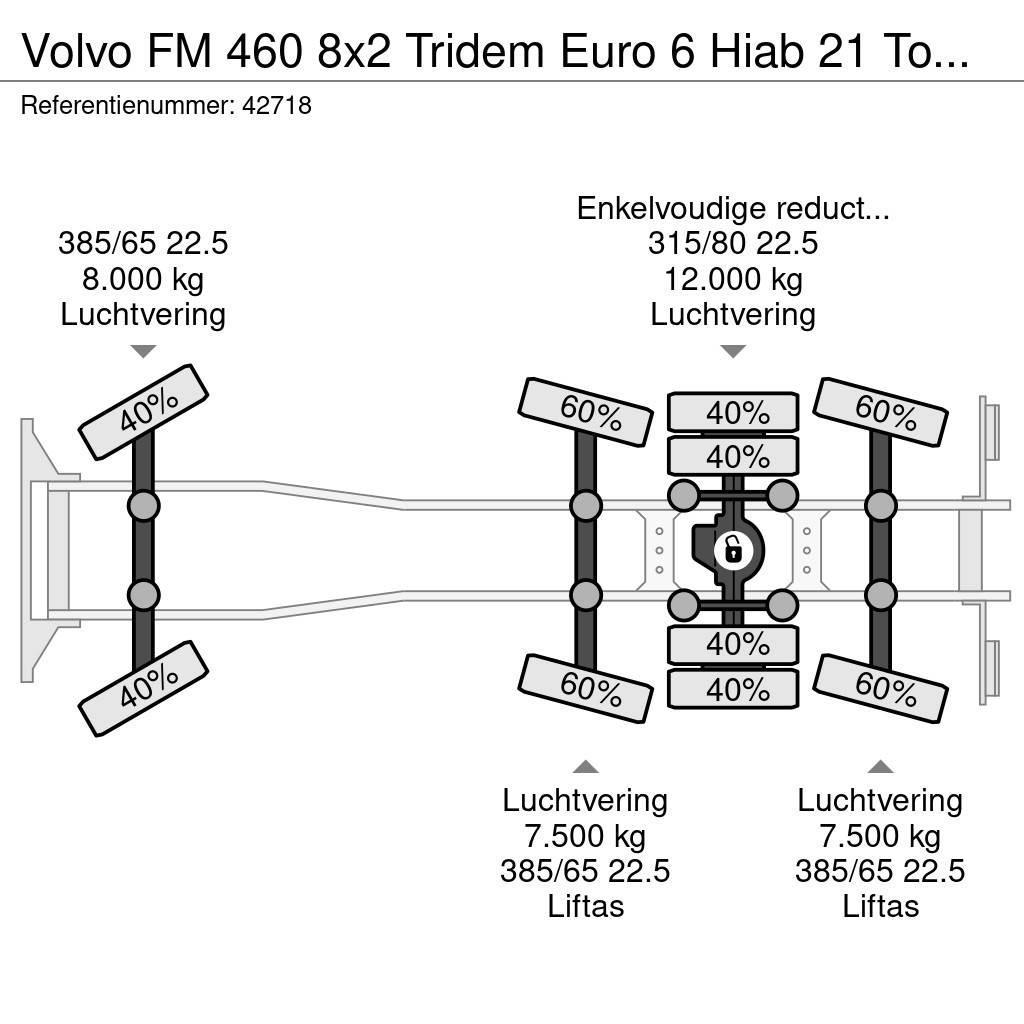 Volvo FM 460 8x2 Tridem Euro 6 Hiab 21 Tonmeter laadkraa Camion ampliroll