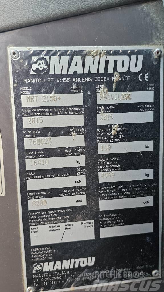 Manitou MRT 2150 Plus Privilege Chariot télescopique
