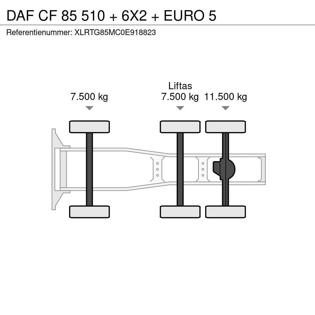 DAF CF 85 510 + 6X2 + EURO 5 Tractor Units