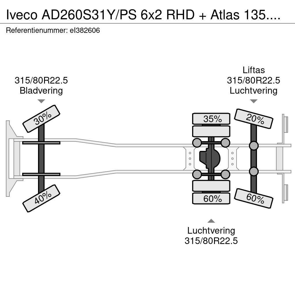 Iveco AD260S31Y/PS 6x2 RHD + Atlas 135.2E-A2 Camion plateau