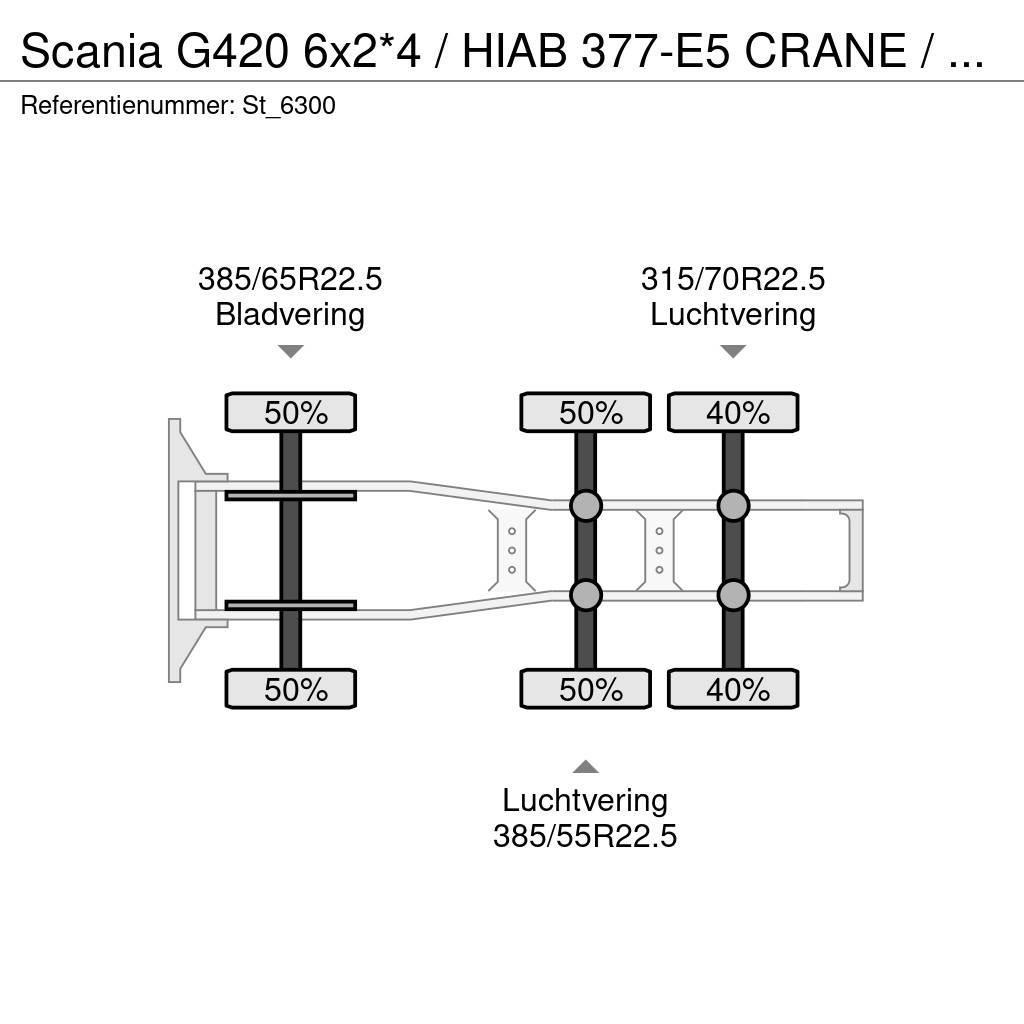 Scania G420 6x2*4 / HIAB 377-E5 CRANE / KRAN - GRUA Tracteur routier