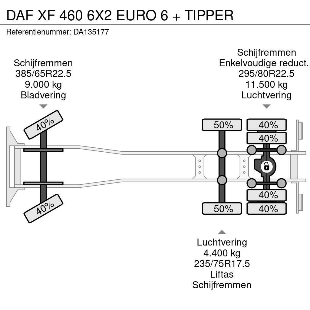 DAF XF 460 6X2 EURO 6 + TIPPER Camion benne