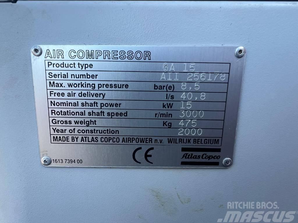 Atlas Copco Compressor, Kompressor GA 15 FF Compresseur