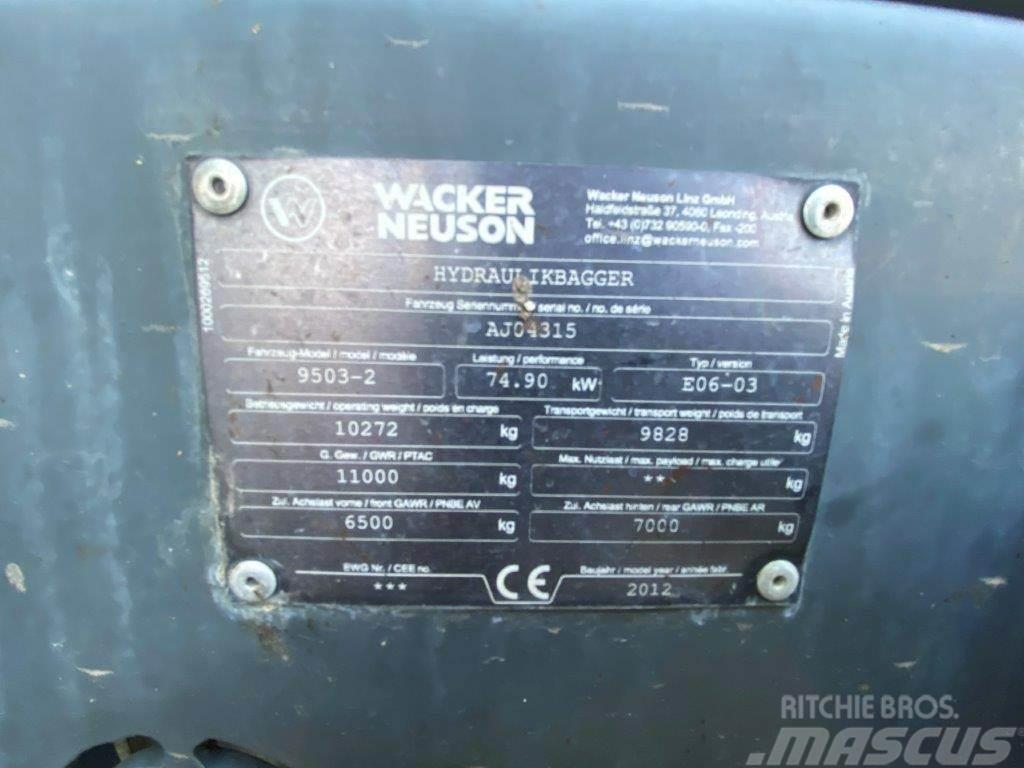 Wacker Neuson 9503-2 WD Mobilbagger Klima Löffel MS08 Pelle sur pneus