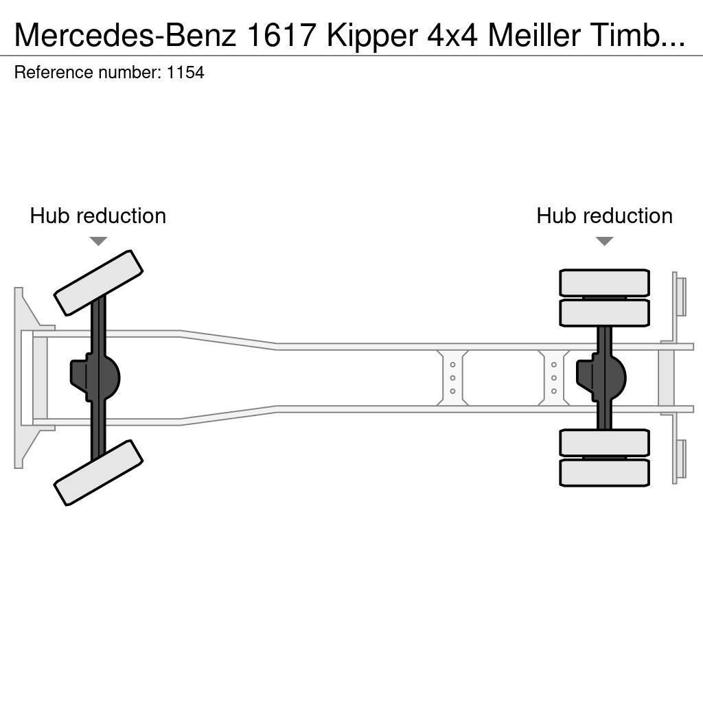 Mercedes-Benz 1617 Kipper 4x4 Meiller Timber Crane Big Axle Good Camion benne