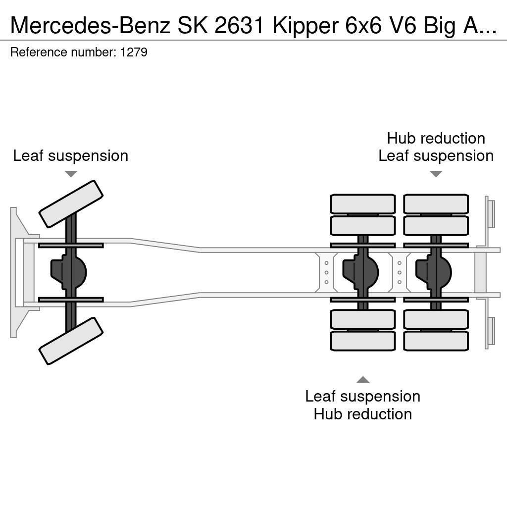 Mercedes-Benz SK 2631 Kipper 6x6 V6 Big Axle's Auxilery Top Cond Camion benne
