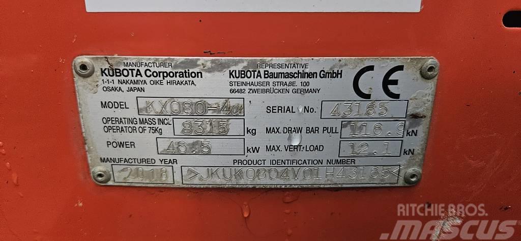 Kubota KX 080-4 Mini pelle < 7t