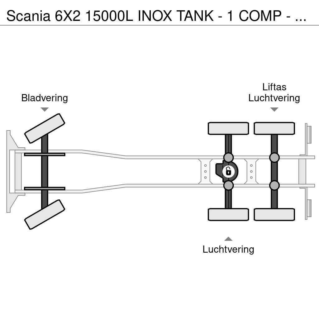 Scania 6X2 15000L INOX TANK - 1 COMP - RETARDER Motrici cisterna