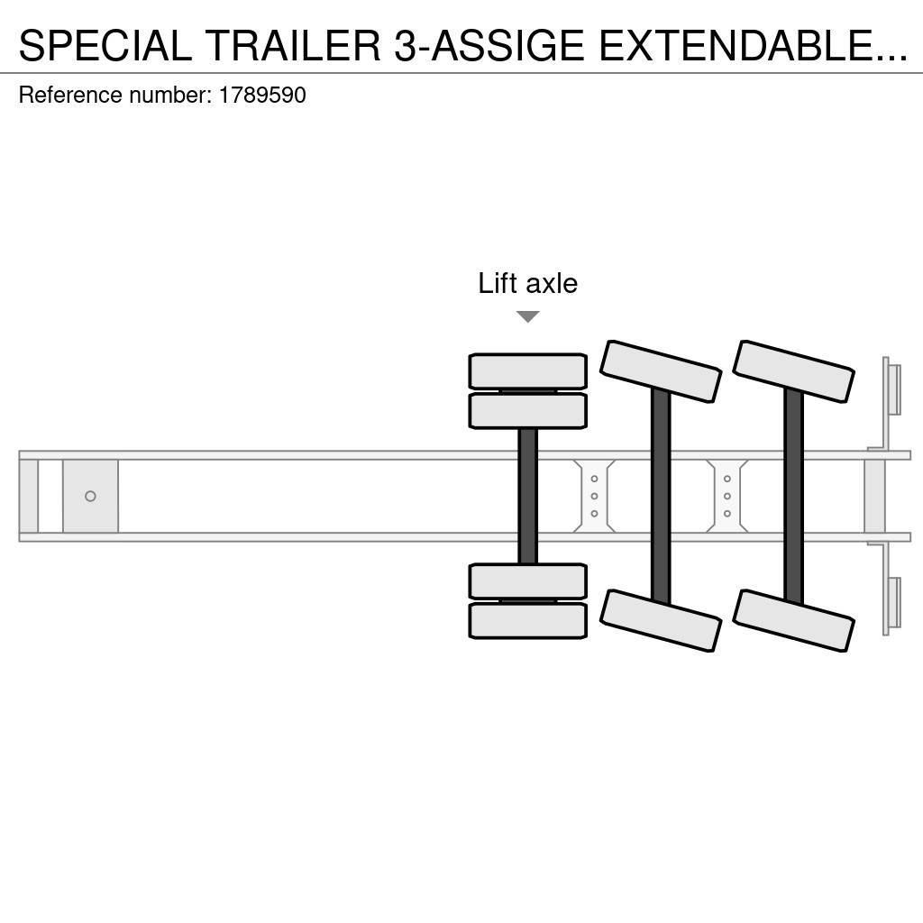 SPECIAL TRAILER 3-ASSIGE EXTENDABLE SEMI DIEPLADER Semi remorque surbaissée