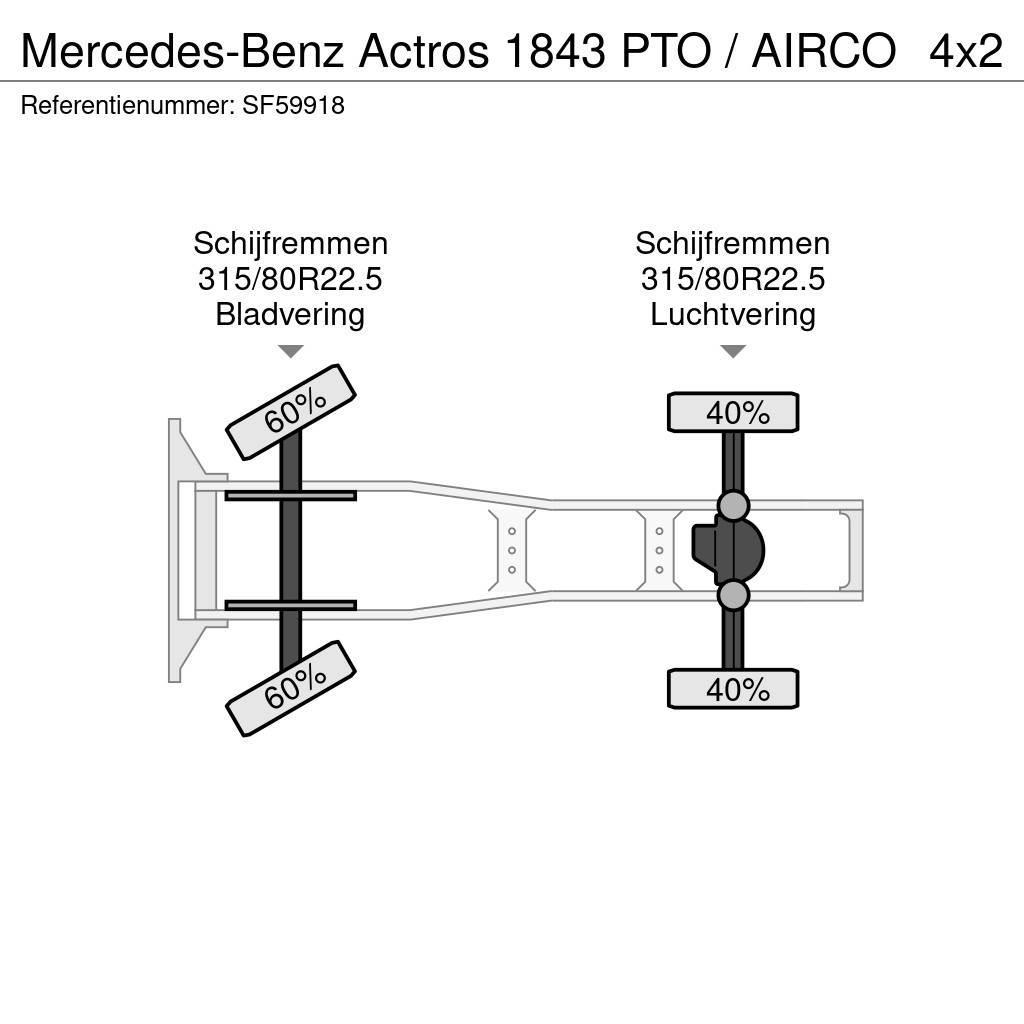 Mercedes-Benz Actros 1843 PTO / AIRCO Tracteur routier