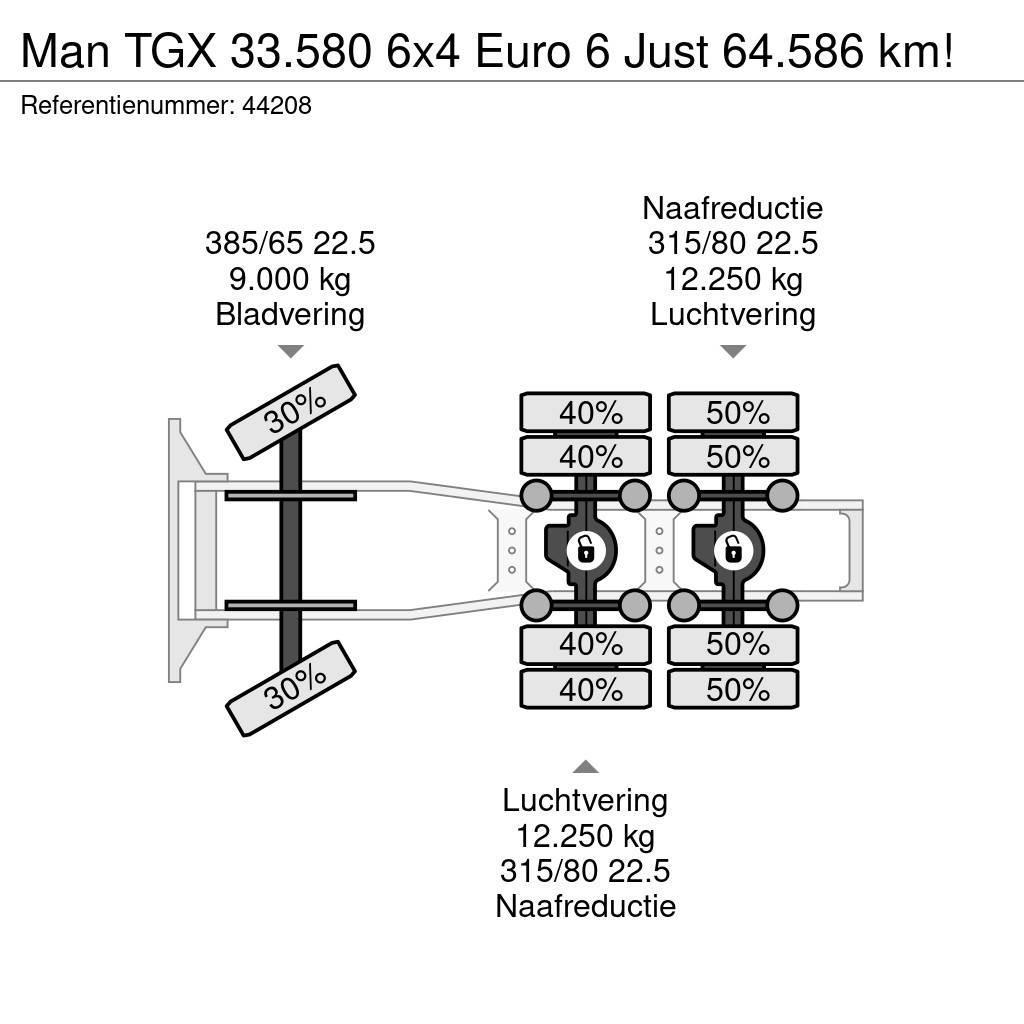 MAN TGX 33.580 6x4 Euro 6 Just 64.586 km! Tracteur routier