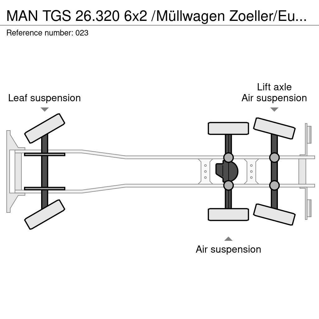 MAN TGS 26.320 6x2 /Müllwagen Zoeller/Euro 5 Camion poubelle
