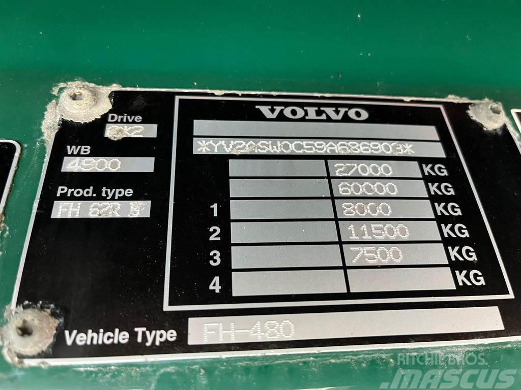 Volvo FH 480 6x2*4 HMF 2420 K5 / PLATFORM L=7116 mm / HY Camion plateau ridelle avec grue