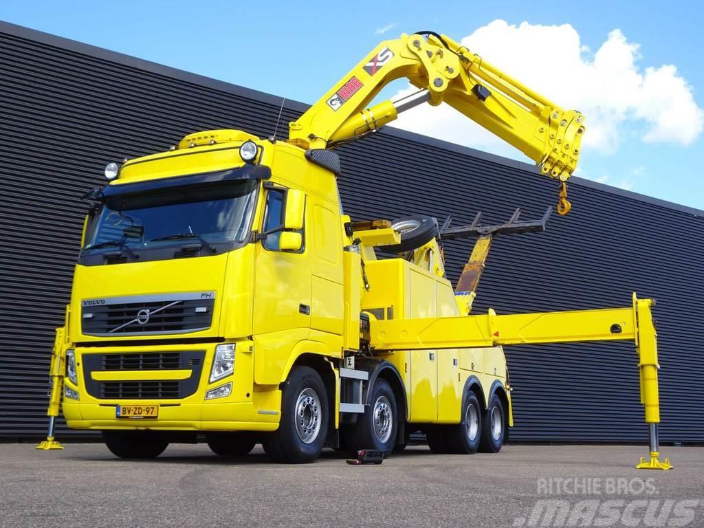 Volvo FH 520 / ABSCHLEPP / RECOVERY / TOWTRUCK / 8x4 / C Camion plateau ridelle avec grue