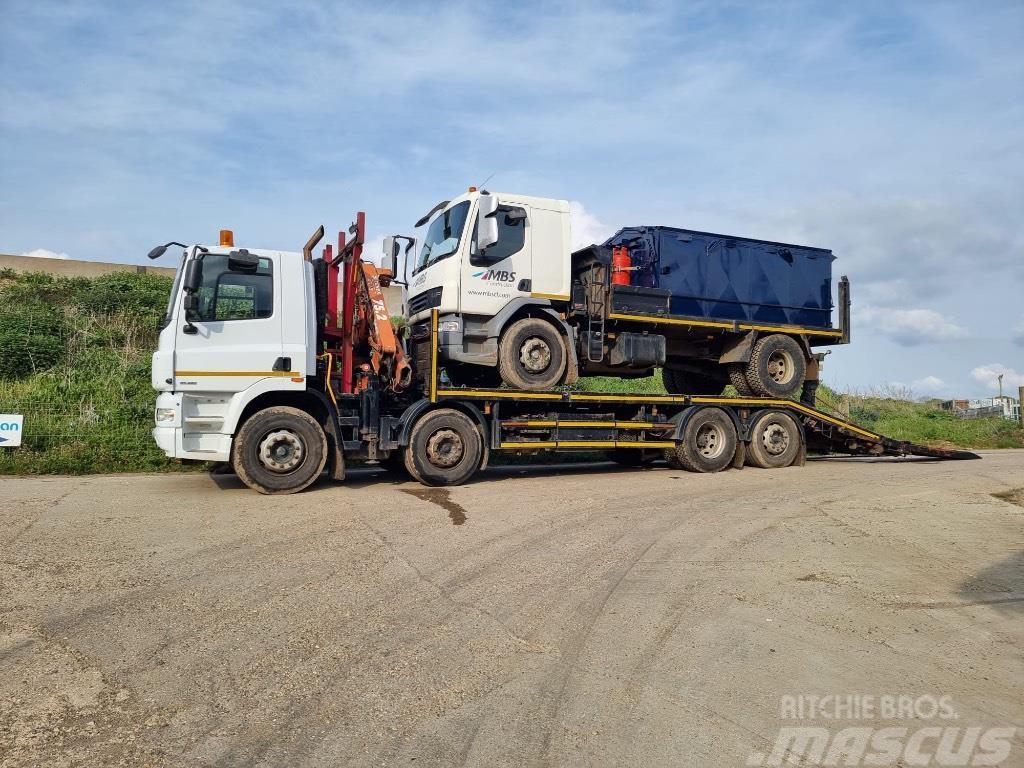 DAF CF85.380 plant lorry with crane Camion plateau ridelle avec grue