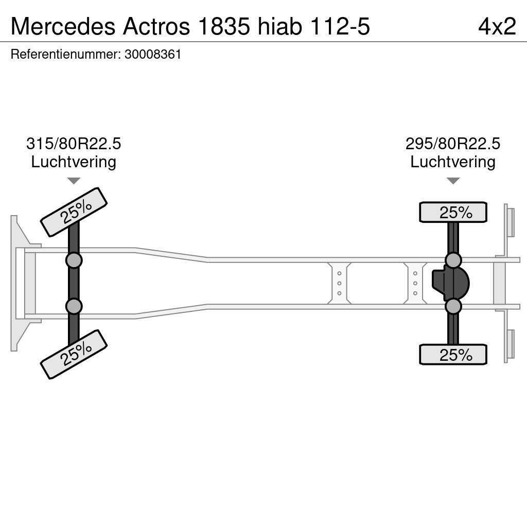 Mercedes-Benz Actros 1835 hiab 112-5 Camion plateau ridelle avec grue