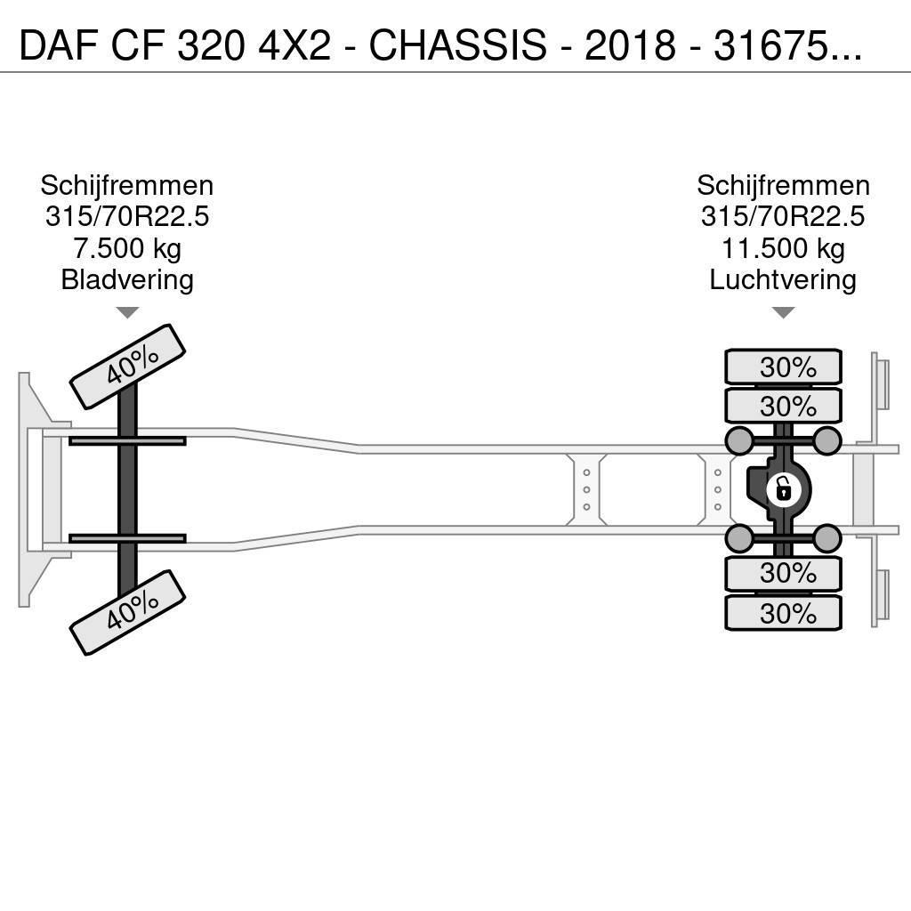 DAF CF 320 4X2 - CHASSIS - 2018 - 316750KM - LAADKLEP Châssis cabine