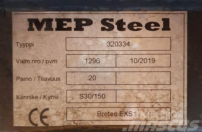 MEP Steel BRETEC EXS1 ISKUVASARAN KIINNIKELEVY S30 Attache rapide pour godet