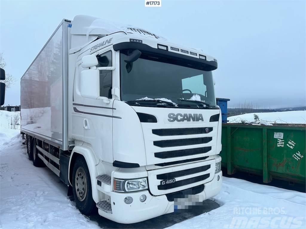 Scania G450 6x2 Box truck w/ fridge/freezer unit. Camion Fourgon