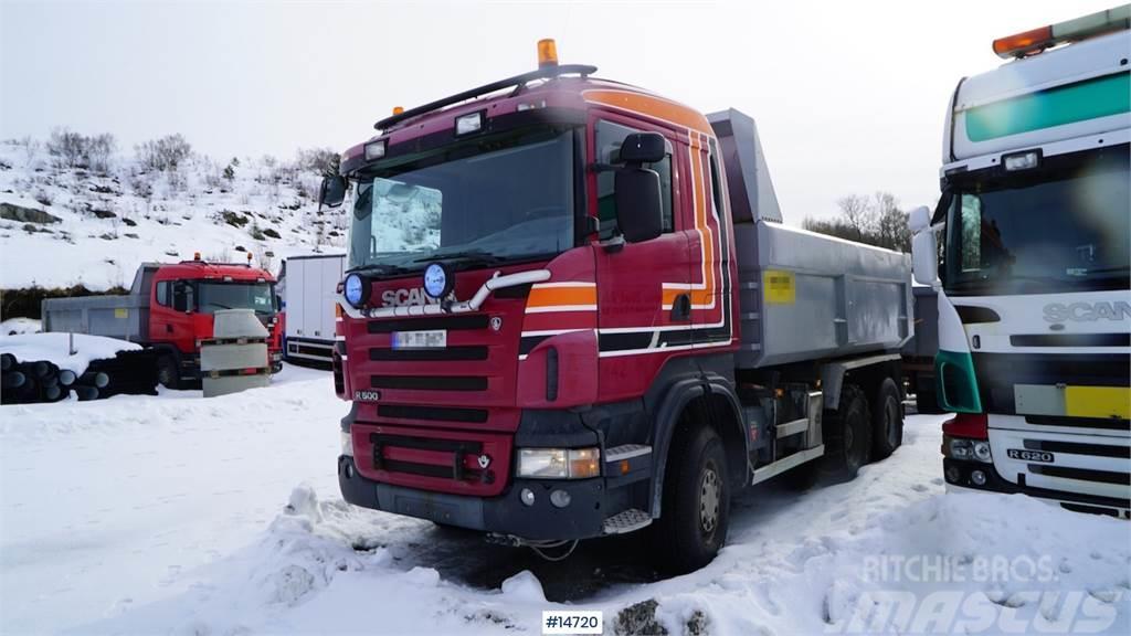 Scania R500 6x4 plow-rigged tipper. Camion benne