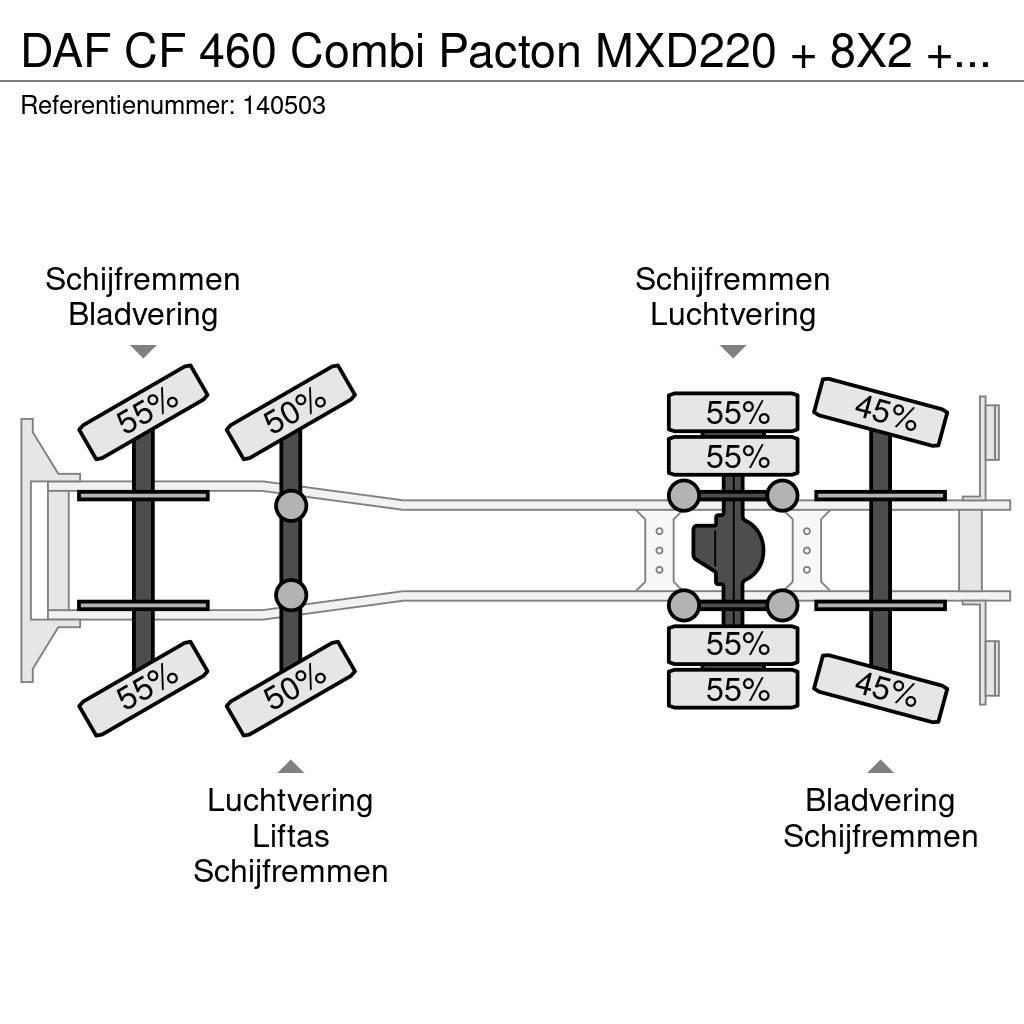 DAF CF 460 Combi Pacton MXD220 + 8X2 + Manual + Euro 6 Camion plateau