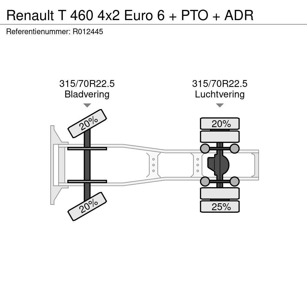 Renault T 460 4x2 Euro 6 + PTO + ADR Tracteur routier