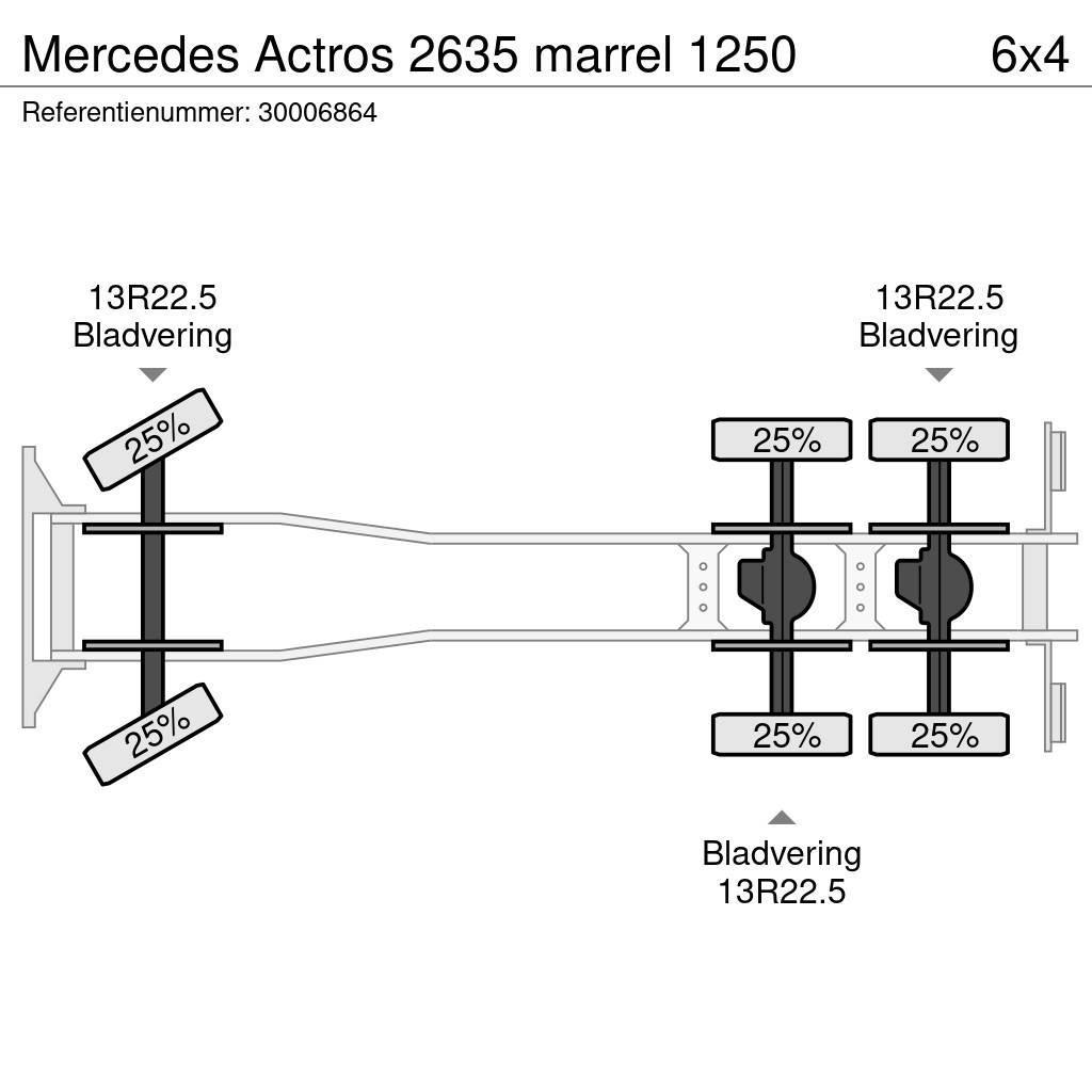 Mercedes-Benz Actros 2635 marrel 1250 Camion plateau ridelle avec grue