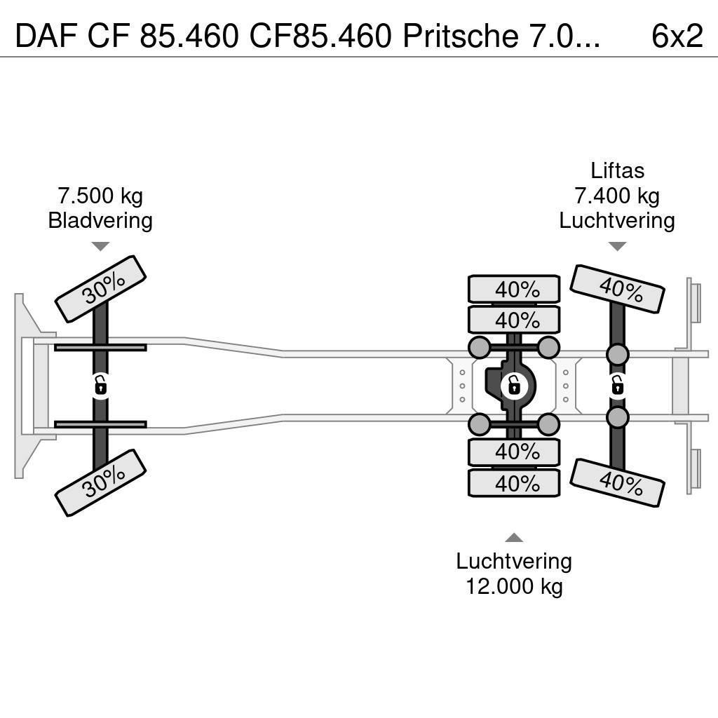 DAF CF 85.460 CF85.460 Pritsche 7.00m Euro5 Camion à rideaux coulissants (PLSC)