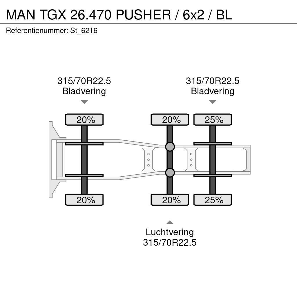 MAN TGX 26.470 PUSHER / 6x2 / BL Tracteur routier