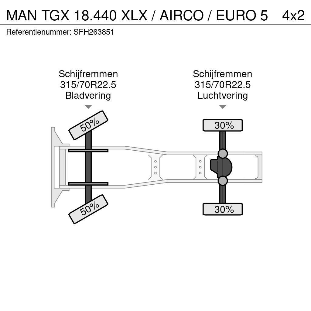MAN TGX 18.440 XLX / AIRCO / EURO 5 Tracteur routier