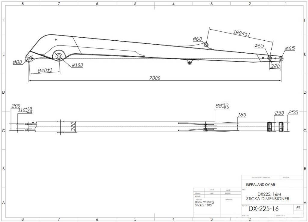 Doosan Develon DX225 LONG REACH BOOM 16.5 M LONG REACH BO Pelle longue portée