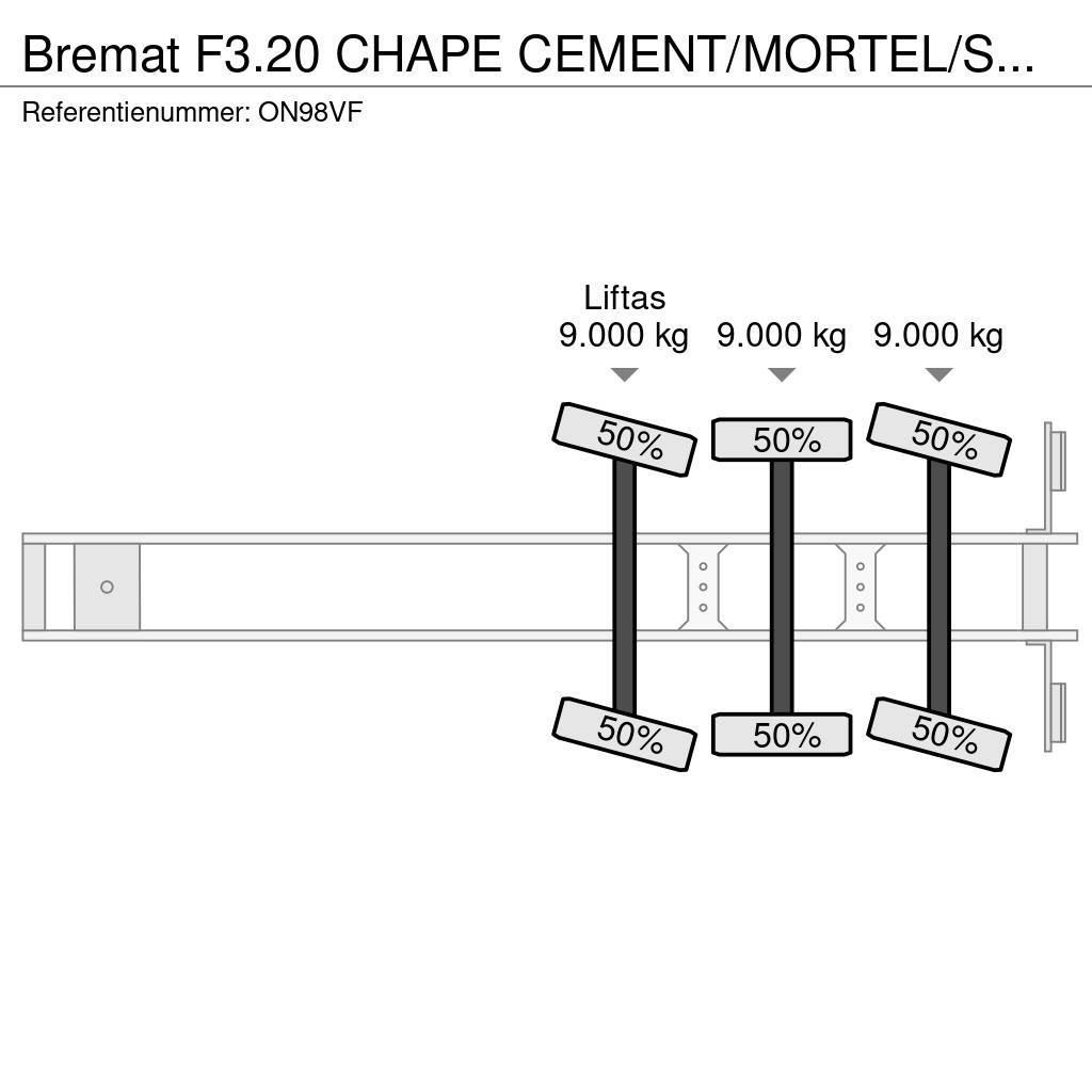  Bremat F3.20 CHAPE CEMENT/MORTEL/SCREED/MORTAR/EST Autres semi remorques