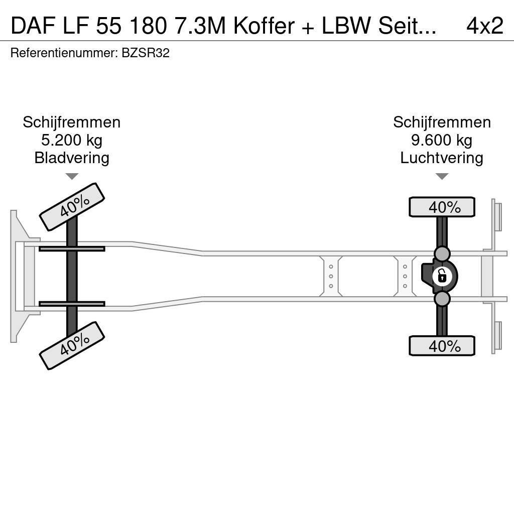 DAF LF 55 180 7.3M Koffer + LBW Seitentür APK 02-2024 Camion Fourgon