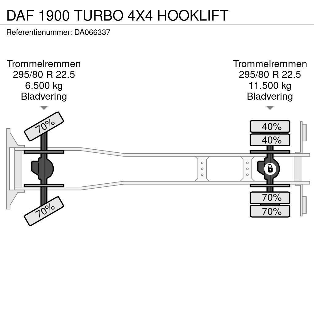 DAF 1900 TURBO 4X4 HOOKLIFT Camion ampliroll