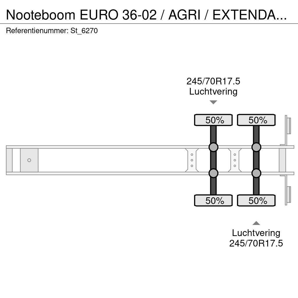 Nooteboom EURO 36-02 / AGRI / EXTENDABLE / REMOVABLE NECK Semi remorque surbaissée